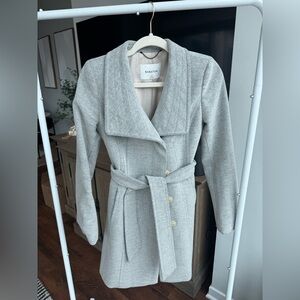 Babaton Gray Wool Coat